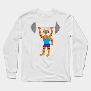 Weightlifter Cat Long Sleeve T-Shirt